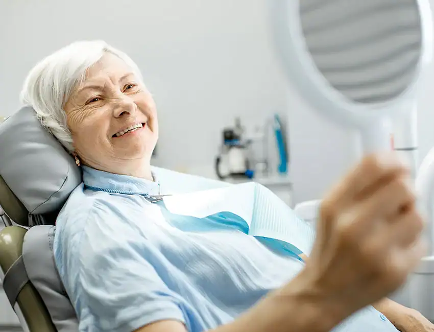 Patient getting dental check in Burlingame